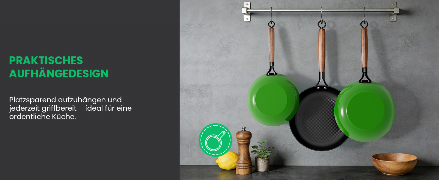 Чавунна сковорода YUTANN для індукції, газу, електроплити 20/24/28 см. Без PFOA/PFAS, з антипригарним покриттям