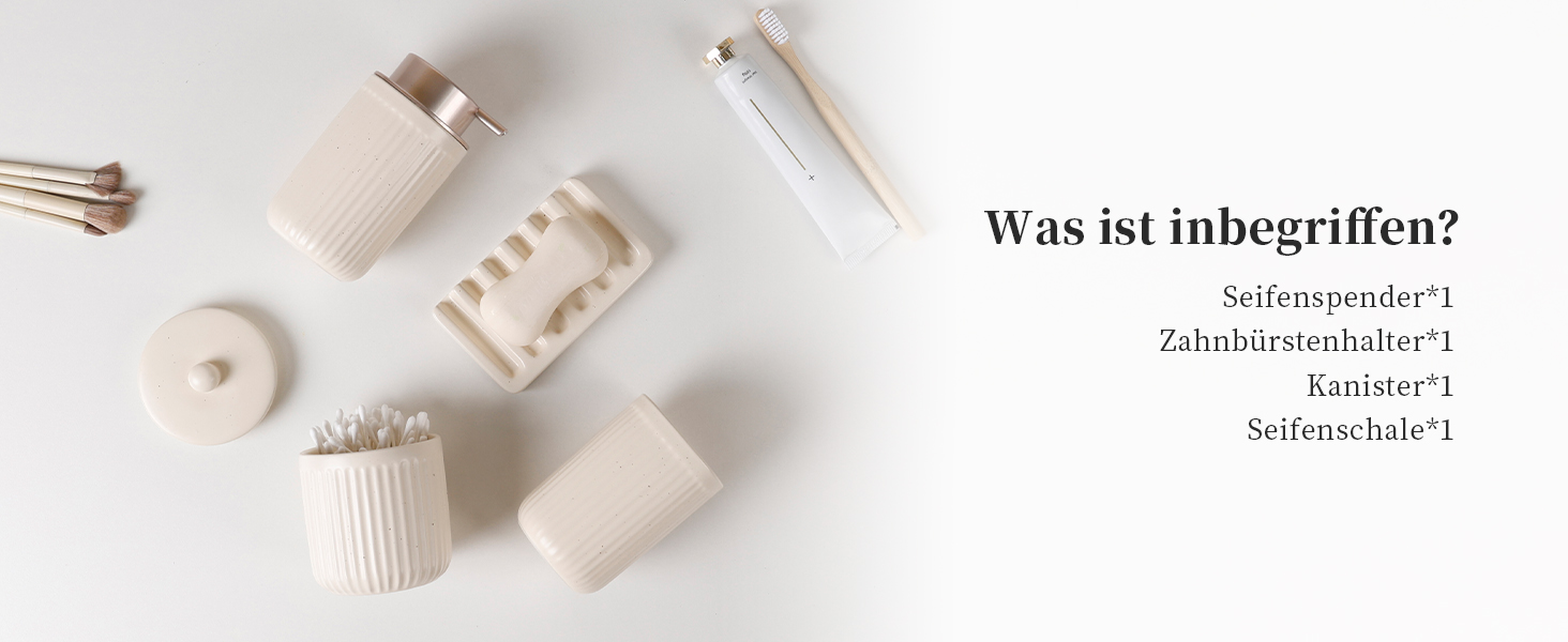 Набір для ванної кімнати з кераміки, 4 шт. (органайзер, дозатор мила, мильниця, стакан для зубної пасти, контейнер для ватних паличок), преміум якість, кольоровий