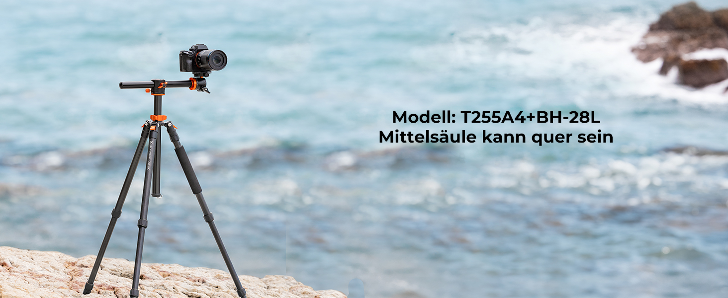 Штатив для камери K&F Concept 170см, T255A4(TM2515T1) з кульковою головкою 360° та функцією однонога штатива, 1/4'' гвинт, компактний туристичний штатив, помаранчевий