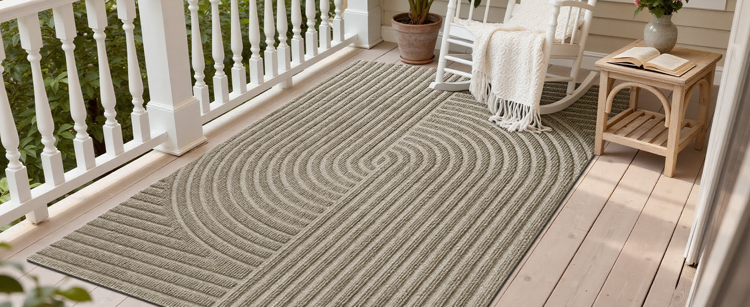 Привідний килимок FEOMOS 60x90 см для дому та вулиці, протиковзний вологопоглинаючий килим для вхідних дверей, коридору, балкона та кухні, бежевий, можна прати