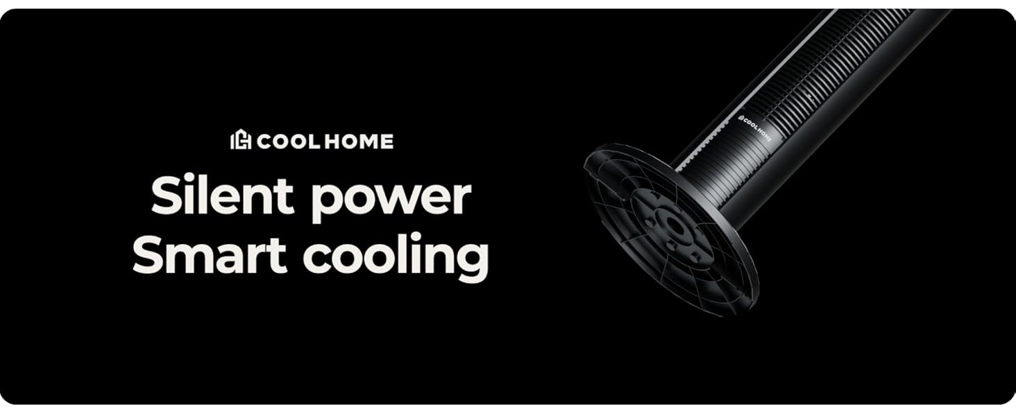 CoolHome CF2206 Турбовентилятор з пультом керування - тихий підлоговий вентилятор з таймером, 96 см, срібний