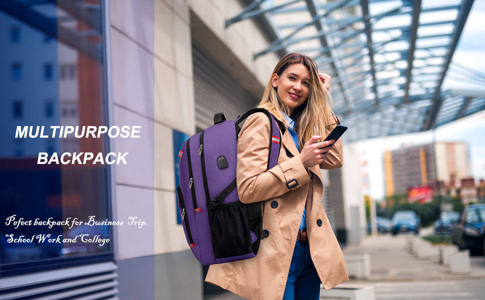 Rucksack Cafele з RFID захистом, USB зарядкою та водонепроникністю для ноутбука 17.3