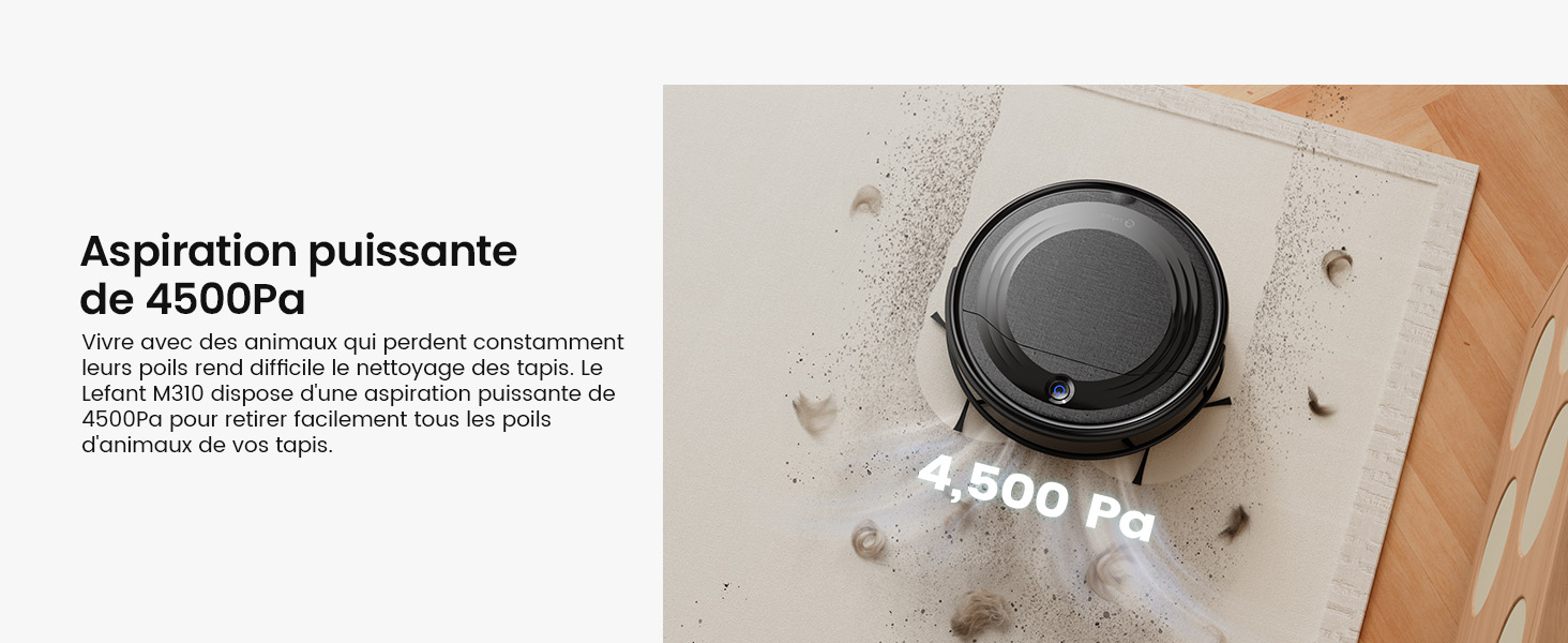 Робот-пилосос LEFANT Gen2 з функцією миття, 12000Pa, автоматичне очищення, LiDAR, Freemove 3.0, 8 тижнів без ручного прибирання (M310)