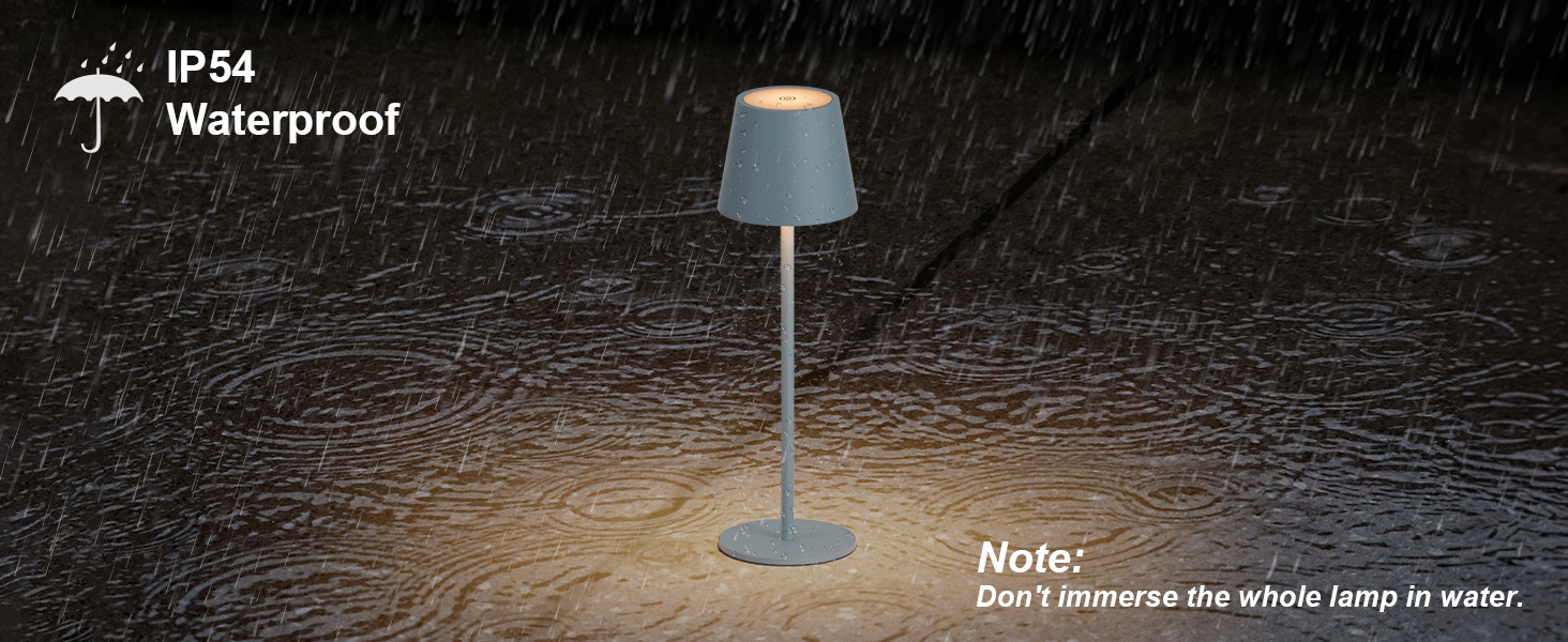 LED-лампа Klighten: 2 шт. акумуляторні настільні лампи з димуванням, USB-C, IP54, для дому та вулиці (блакитні)