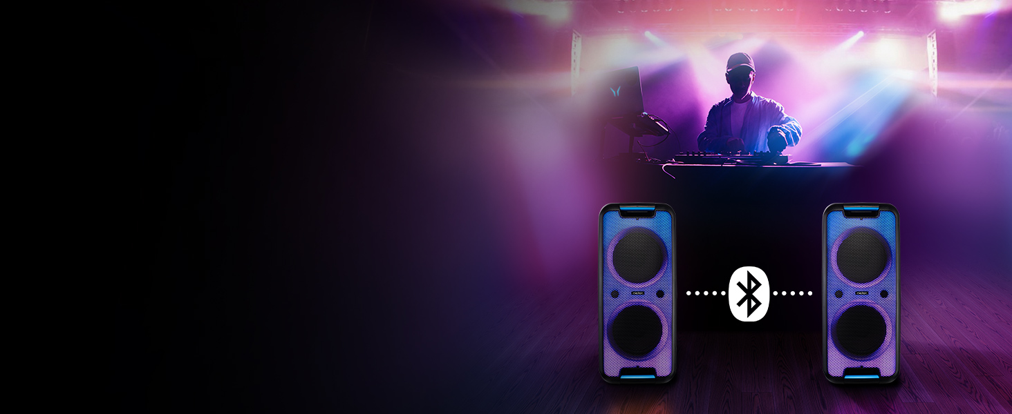 MEDION PE-1 Pure Partybox: портативна Bluetooth колонка з мікрофоном, світлові ефекти, караоке, AUX, USB, радіо (2 x 450 Вт)