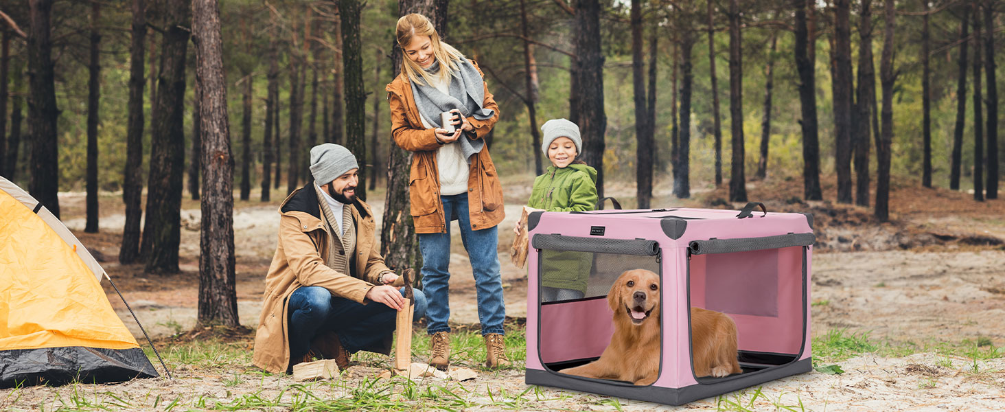 Транспортна переноска для собак та котів Petsfit, складана, для подорожей та авто, рожева, M