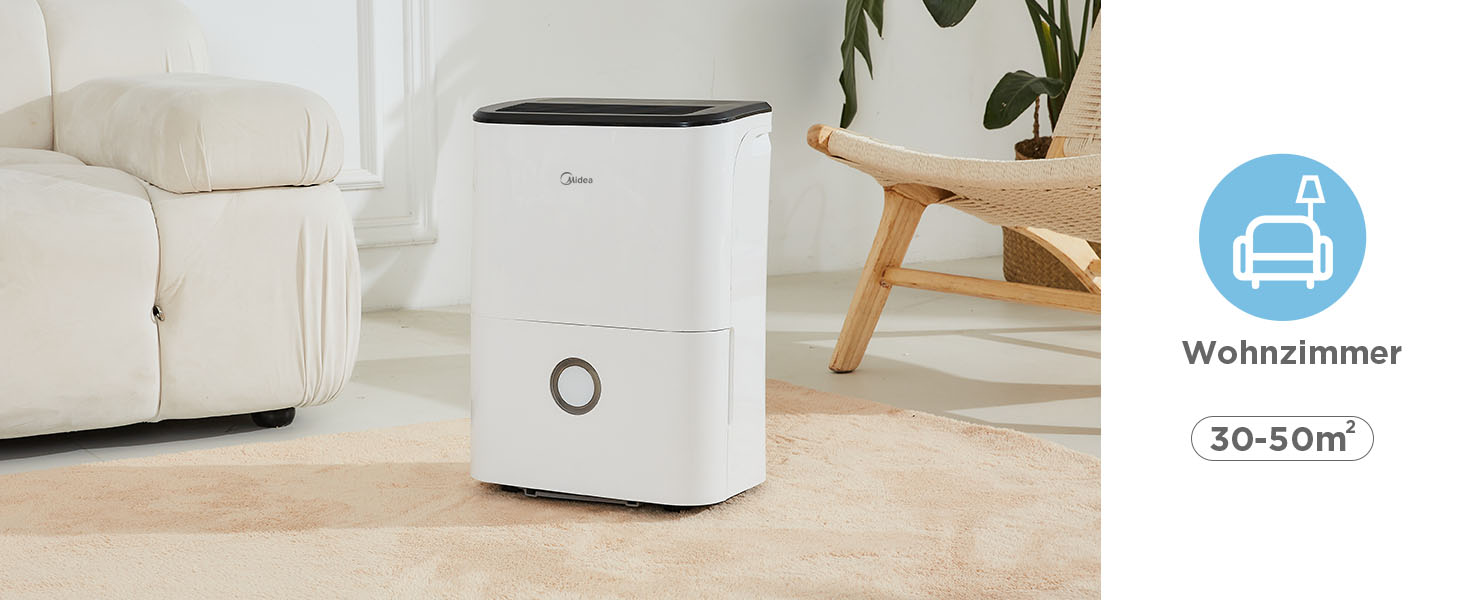 Зволожувач повітря Midea DF-20DEN7-WF, 20л/24г, 100м³, білий, з Wi-Fi, таймер 24г, бак 3л