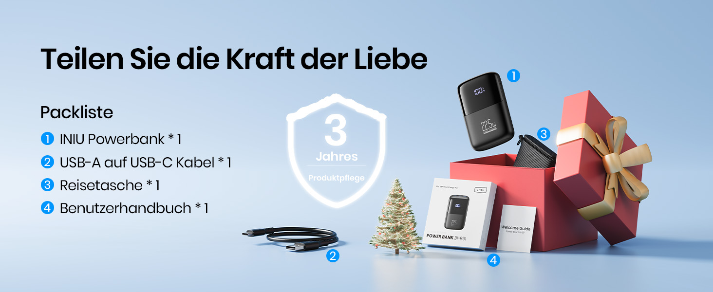 Power Bank INIU 10000mAh з швидкою зарядкою 22.5W, USB-C, PD3.0, QC4.0 - для iPhone, Samsung, iPad та інших пристроїв