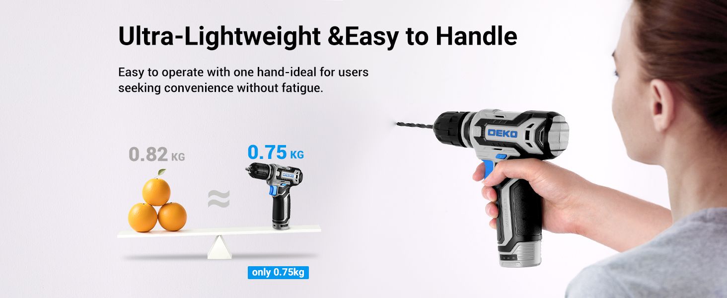 Набір акумуляторної дрилі DEKO 12V: 238 штук у кейсі. Акумуляторна дриль-шуруповерт для дому, рукоділля та ремонту. Комплект інструментів (блакитний)