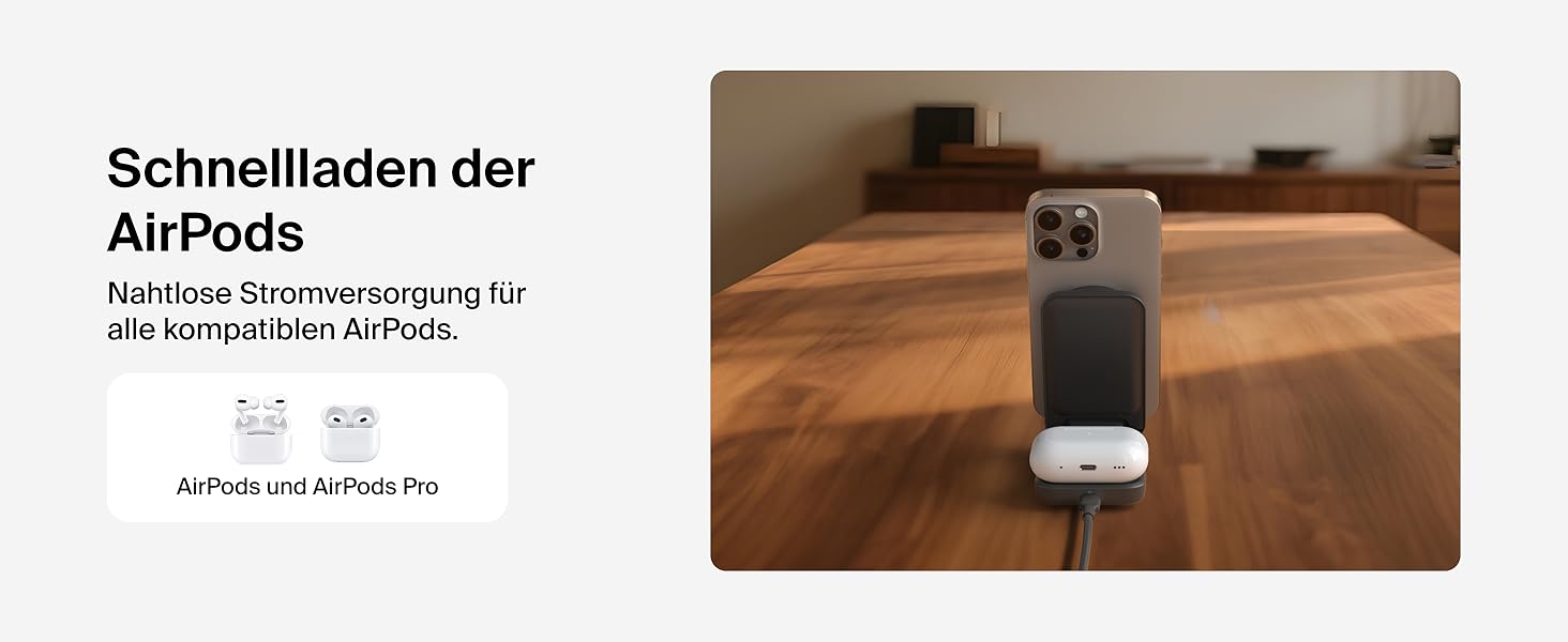 Belkin UltraCharge Qi 2.2 Зарядна станція 2-в-1 25W MagSafe сумісна, бездротова зарядка для iPhone 17, iPhone Air, AirPods, Pixel – Чорний
