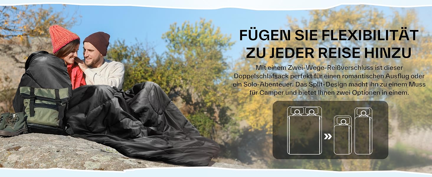 Сплячий мішок Outdoor Sportneer для 2 осіб, 3 сезони, 220x150 см, 2.75 кг, з 2 подушками, для дорослих, оранжевий (без фланелевої підкладки)