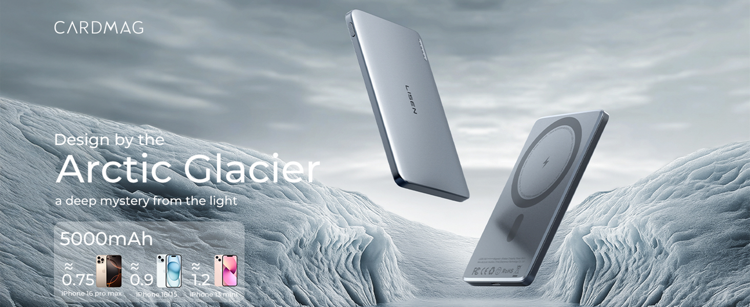 Power Bank Magsafe LISEN 5000mAh для iPhone: Slim, 18W PD USB-C, аксесуар для подорожей