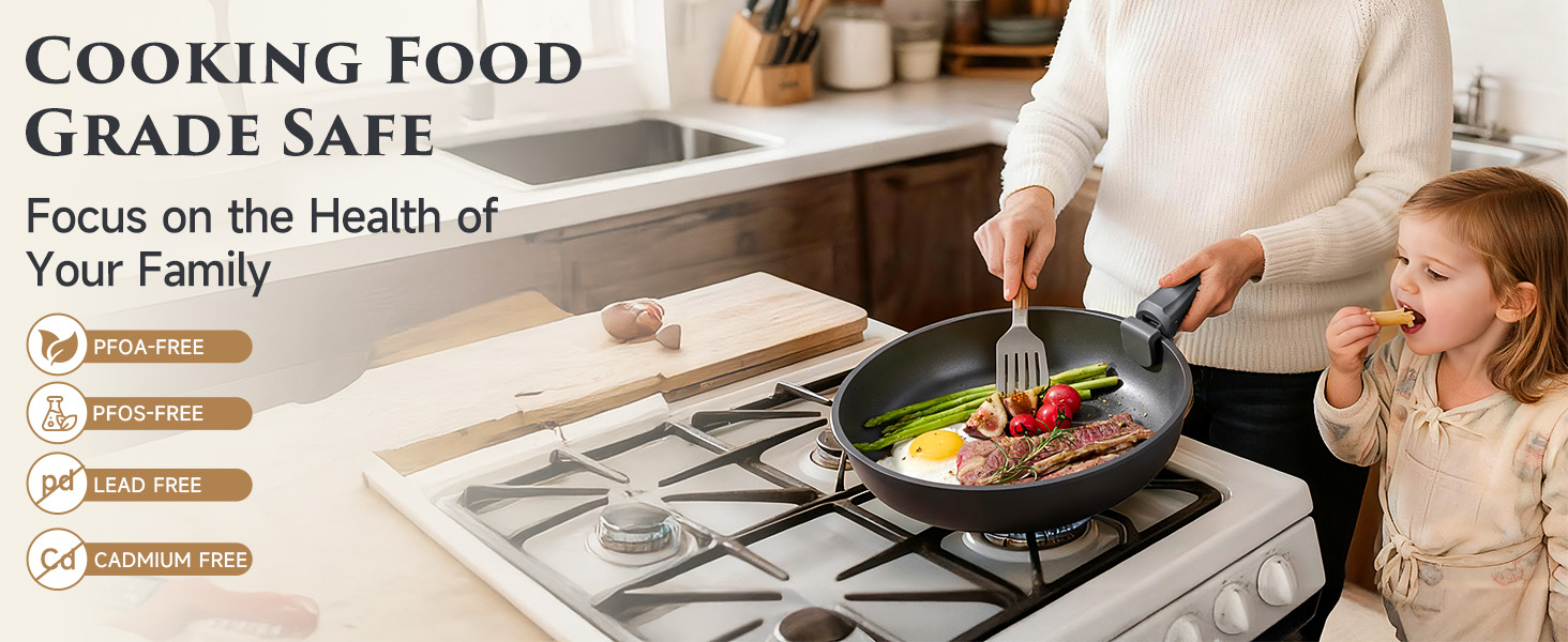 Набір посуду JEETEE 20 предметів з антипригарним титановим покриттям та знімною ручкою, для індукційних плит, з кришками, сірий