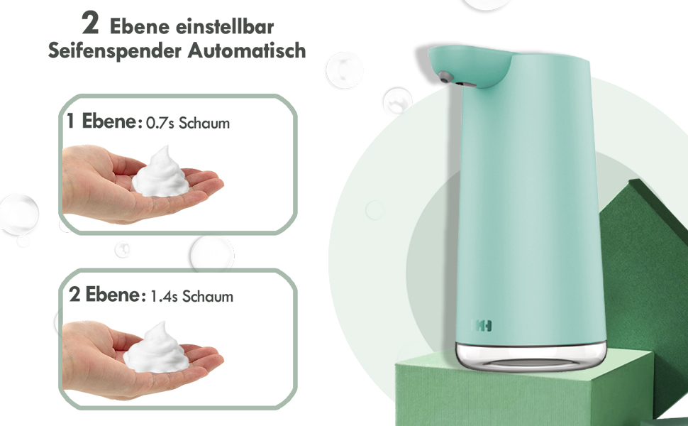 Frohsun Automatic Touchless Soap Dispenser - Rechargeable, 350ml, Motion Sensor, Adjustable Foam Volume, IPX7 Waterproof - for Kitchen, Bathroom & Hotel Use