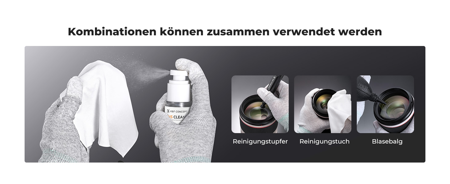 Набір мікрофібрових серветок K&F CONCEPT (6 шт.) для чищення камери, об'єктива, екрану та оптики