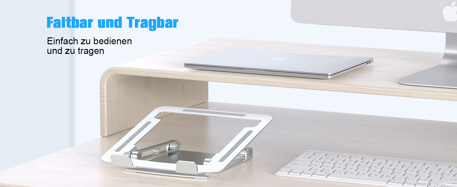 Підставка для ноутбука Glangeh з алюмінію, ергономічна, регульована по висоті, з відведенням тепла, сумісна з MacBook Pro Air, Dell, HP, 10-16