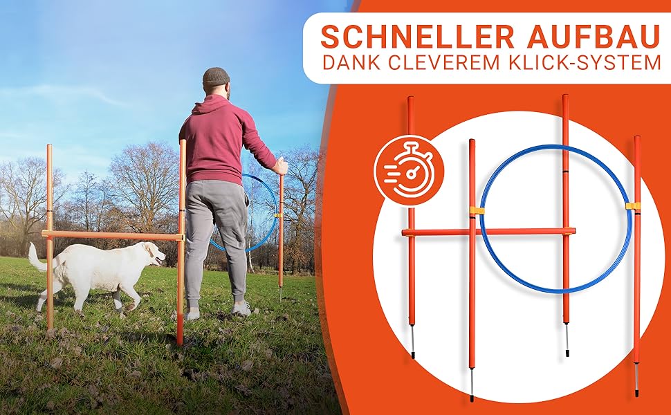 Набір для аджиліті для собак [11-TLG.] - універсальний набір з перешкодами, тунелем, слаломом та іншим для тренування та аджиліті собак - з аксесуарами та сумкою для транспортування, великий розмір