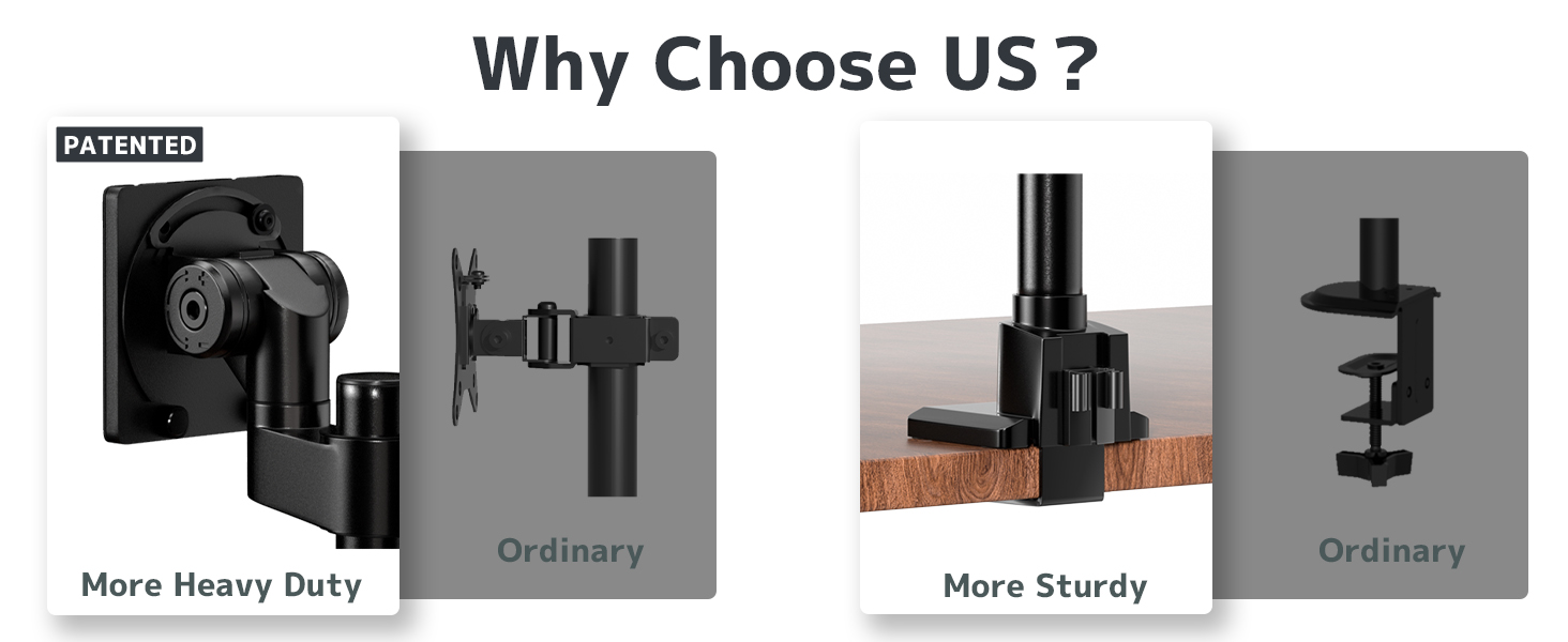 Кріплення для монітора 2 монітори один над одним, 24-57 дюймів, для плоских та вигнутих екранів, вантажопідйомність 2-27 кг, чорний