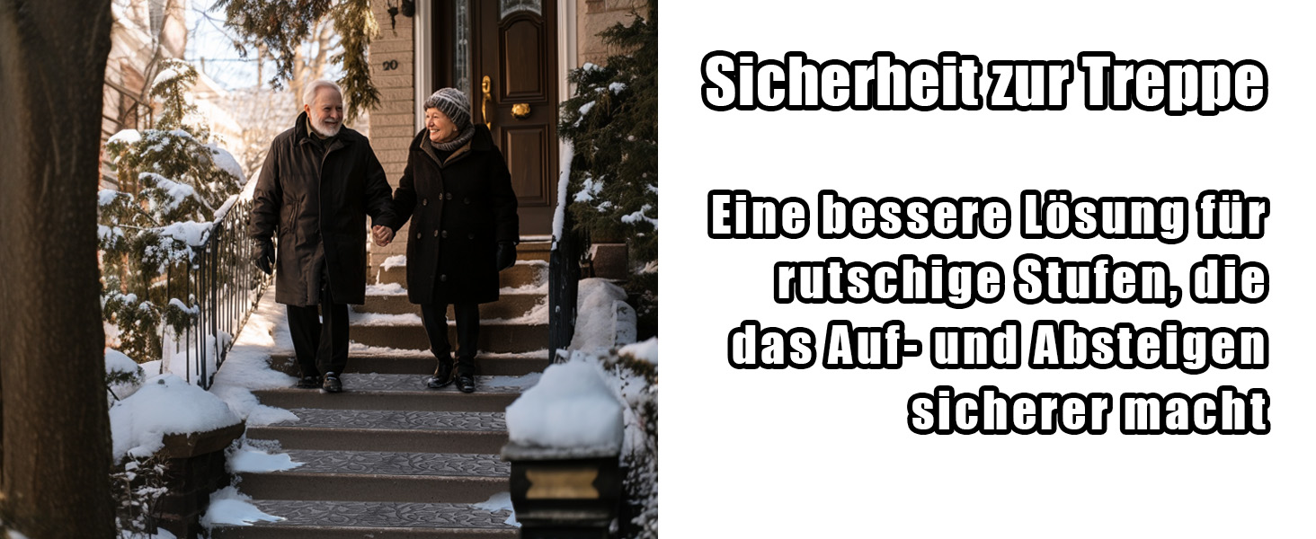 Гумові килимки на сходи AuCUDA 6 шт, 76x22 см, зовнішні, антиковзкі, стійкі до погодних умов, сірі смужки