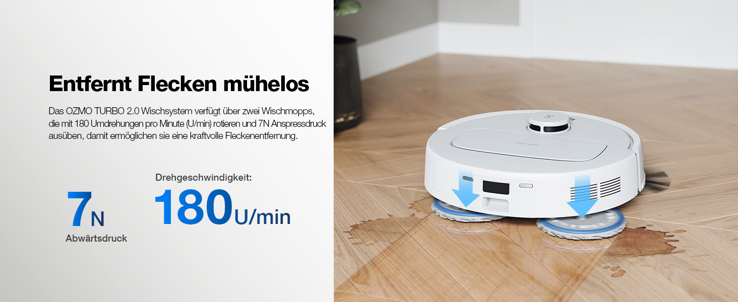 ECOVACS DEEBOT N30 PRO Omni: Робот-пилосос з функцією миття підлоги, 10000 Па, технологія ZeroTangle 2.0, TruEdge, 60°C миття, сушка гарячим повітрям, білий