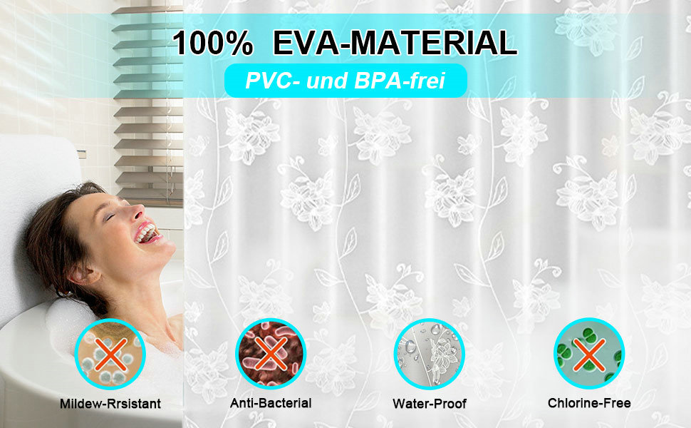 Штора для душу миюча Peva 300x200 см, біла в крапку, антигрибкова, прозора для ванної кімнати та душу