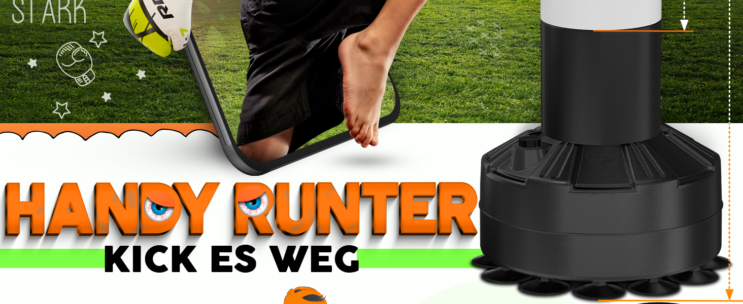 Дитячий боксерський мішок RDX 4ft з підставкою, рукавички для тренувань, MMA, кікбоксинг, бокс, бойові мистецтва, муай-тай, червоний