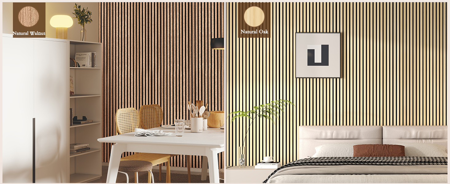 Акустичні панелі JBER самоклеючі для стін, шумопоглинаючі 3D-панелі для студії, офісу та дому, натуральний дуб, 30×30×1 см (набір 12 шт, смугастий дизайн 60×60 см)