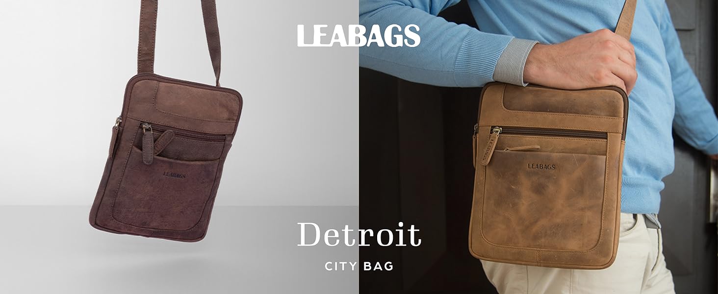 LEABAGS Сумка через плече з натуральної шкіри для чоловіків та жінок | Месенджер, робоча сумка, шоппер | Ексклюзивний дизайн з ковадлом коня