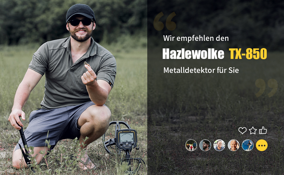 Металдетектор 13''/33см Profi з великою водонепроникною двокотушковою пошуковою котушкою, високою чутливістю та функцією Pinpointer, для пошуку золота, для дорослих з LCD-дисплеєм (Сірий)