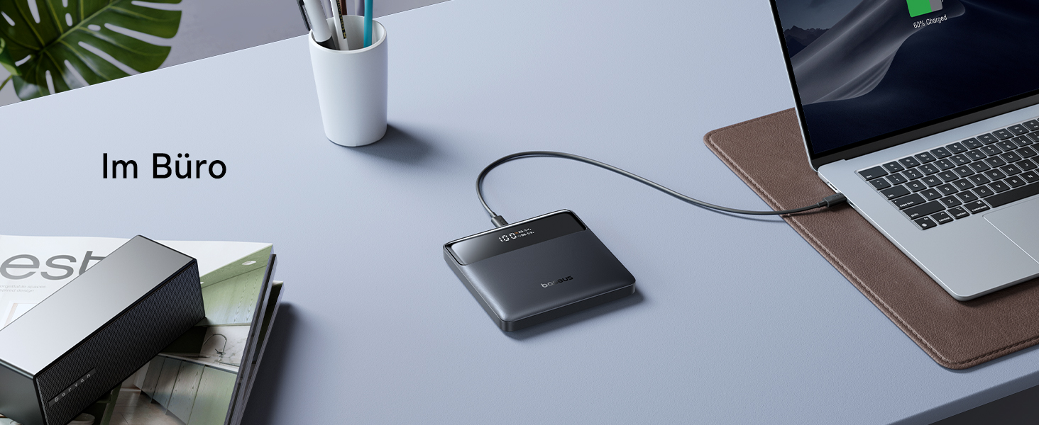 Power Bank Baseus 20000mAh 100W PD: Швидка зарядка для ноутбуків, MacBook, iPad, iPhone, Samsung та інших пристроїв (Чорний)