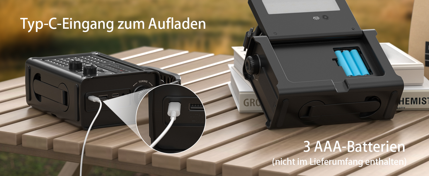 Сонячне радіо з ручним генератором 12000mAh, портативний приймач світу, радіо для надзвичайних ситуацій з AM/FM, сонячна панель 8500мм², Powerbank, ліхтарик та світло для читання, чорний