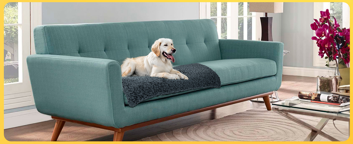 Self-Heating Blanket for Dogs & Cats, Pet Heating Mat Winter, Washable Heating Blanket for Dogs, Self-Warming Dog Mat Fluffy Warm, Thermal Blanket for Dogs Non-Slip, Gray, 115x70cm