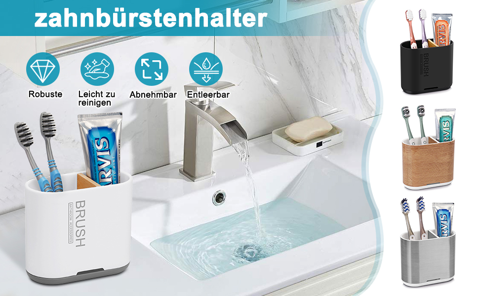 Тримач для зубної щітки електричної, органайзер для ванної кімнати, знімний, з отвором для стоку води, для сім'ї, дітей (Білий, Середній)