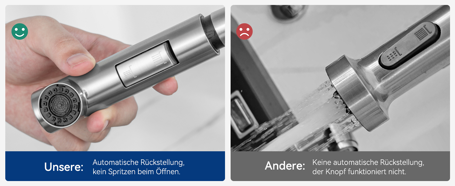 Змішувач кухонний CECIPA Hochdruck, висувний, з дозатором води, чорний, нержавіюча сталь, 360° поворот, ×207B (L-подібний, для високого тиску)