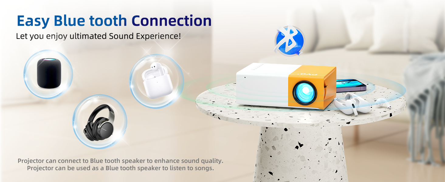 Портативний проєктор Mini Beamer YG300ProMax: Wi-Fi, дзеркалення екрану смартфона/планшета/ноутбука