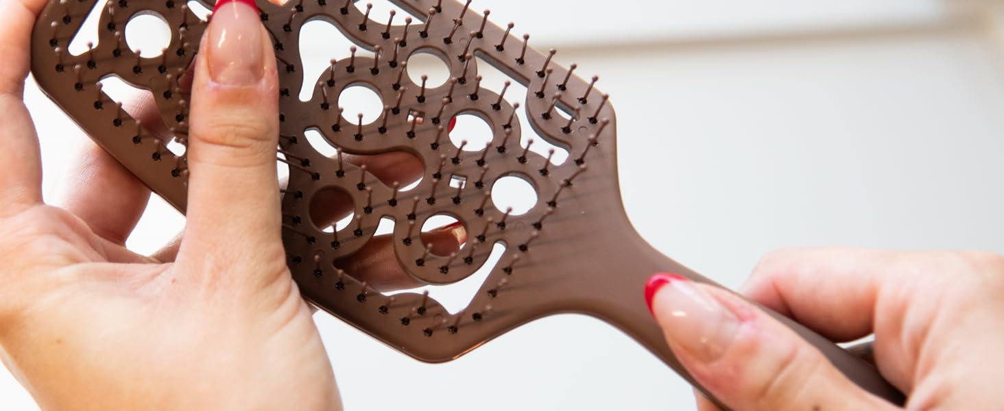 FRAMAR Schokolade: щітка для волосся без заплутування - щітка для волосся, фен-щітка, щітка для сушіння волосся, дамська щітка, щітка для мокрого волосся, щітка для розчісування довгого волосся, щітка для сушіння, щітка з вентиляцією