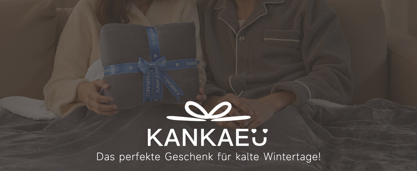 Плед KANKAEU теплий та м'який, 160x200 см, фланель та шерпа, для дивана/ліжка, зимовий, машинне прання (Антрацит)