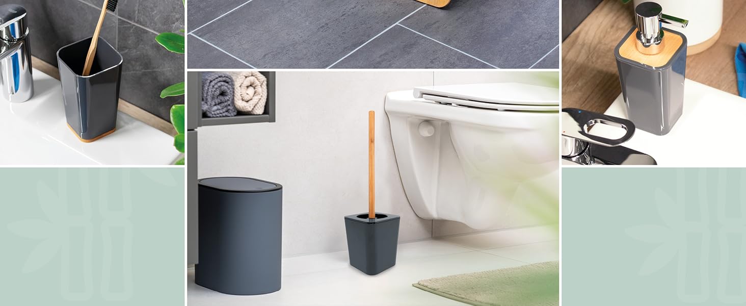 Тримач для мила Bremermann Calvi з бамбука та пластику (сірий)