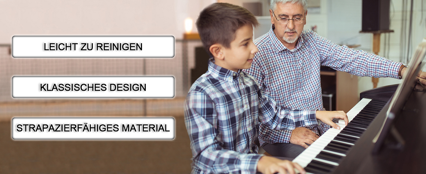 Електронне піаніно MUSTAR 88 клавіш з табуретом, цифрове піаніно, чорне, USB/MIDI, для початківців