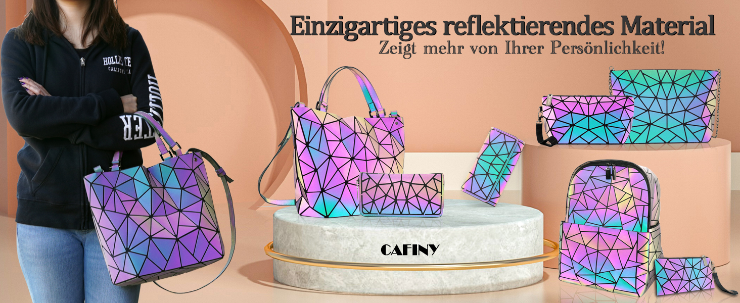 Геометричний гаманець жіночий світловідбиваючий, сумка крос-боді голографічна Geometrisches Portemonnaie CB-01-L