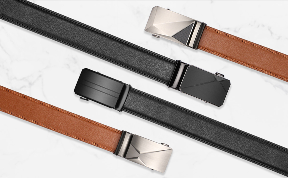 Чоловічий шкіряний ремінь SENDEFN з автоматичною пряжкою, ширина 35 мм, регульований розмір, колір 