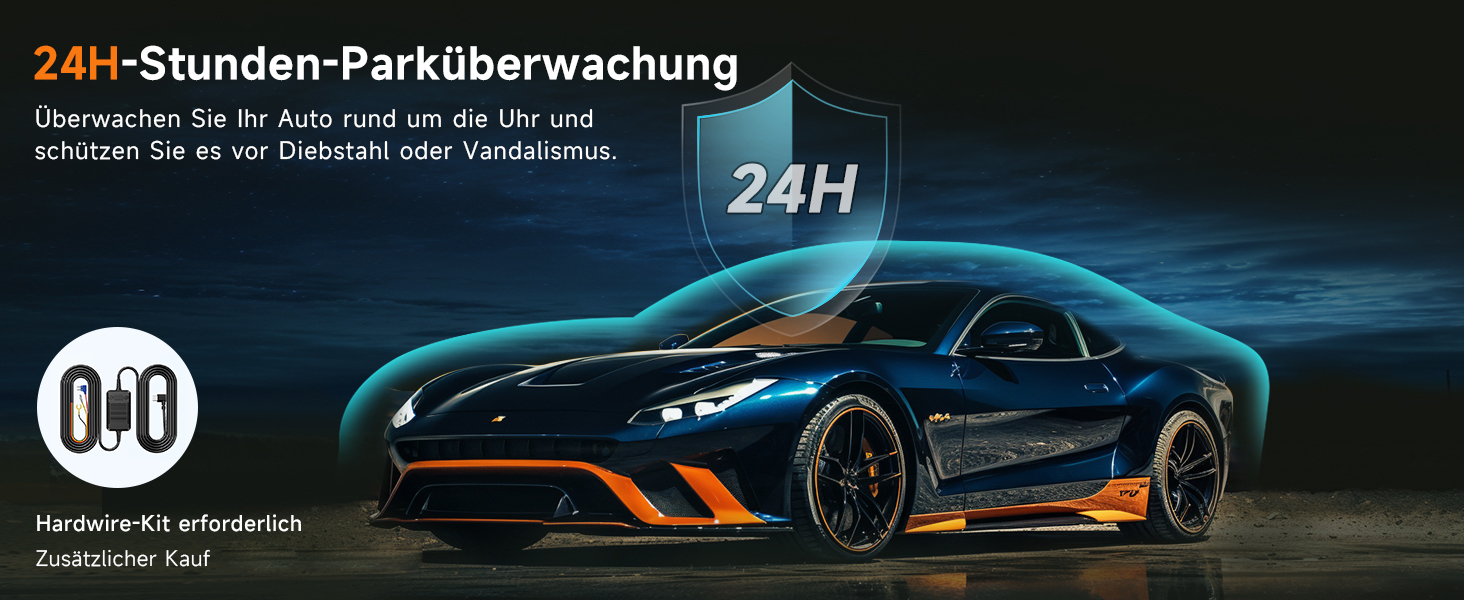 Відеореєстратор Veement Dashcam Auto Vorne 2.5K з WiFi, 1440P, 32GB SD, ParkWatch, Нічне Бачення, G-Sensor, Loop, APP, Чорний