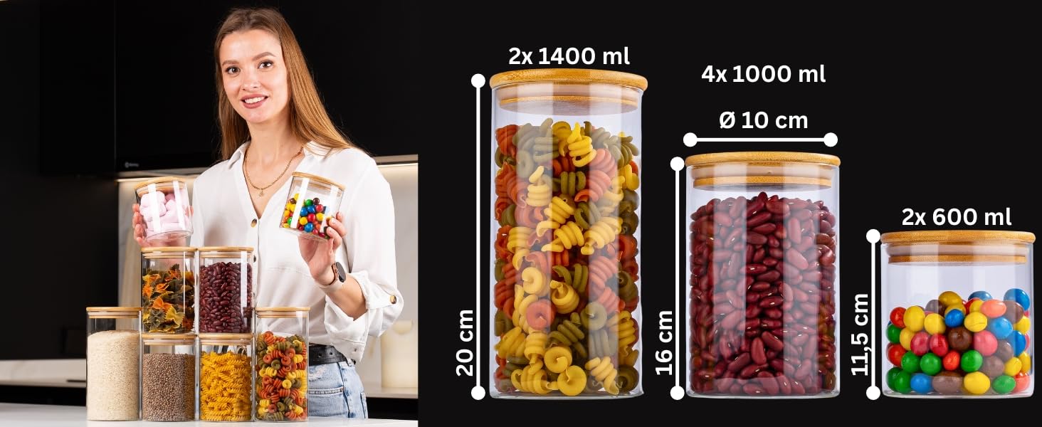 Набір контейнерів для зберігання Deco haus® 2 шт. (1,3 л) - герметичні банки для кави, цукру, крупи та інших продуктів