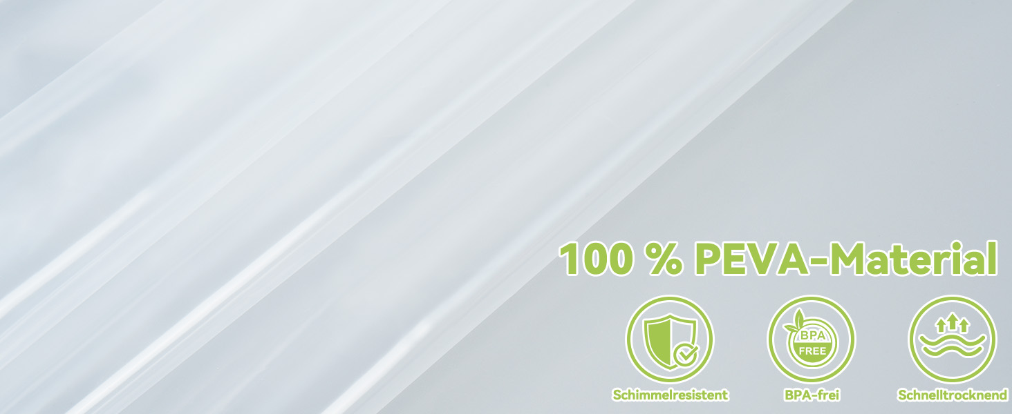 Шторка для душу OTRAKI 200x200 см, антигрибок, EVA, прозора, PVC-free, екологічна, з кільцями, для ванної кімнати