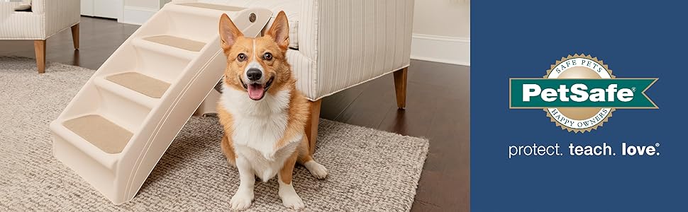 PetSafe CozyUp Складні сходи для домашніх тварин, з неслизькими ступенями, для тварин до 68 кг, висота 51 см, розмір L, нова упаковка