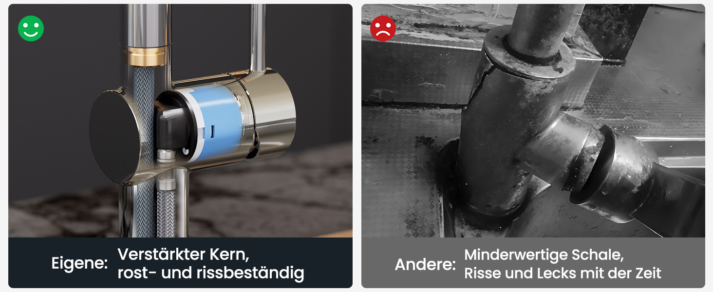 Кран кухонний CECIPA X203B чорний з висувною лійкою, 360° обертання, двома режимами струменя, з нержавіючої сталі