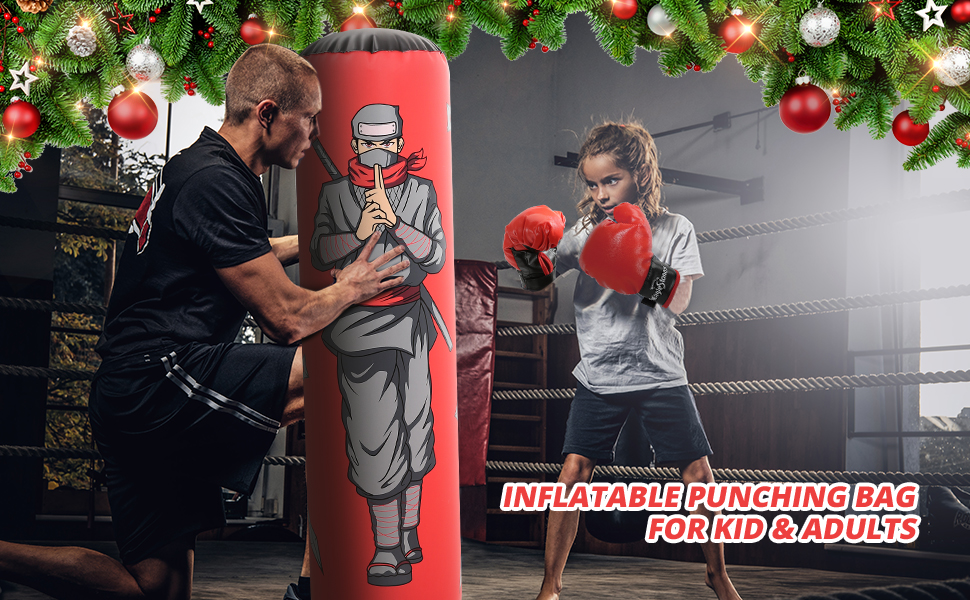 Дитячий боксерський мішок-іграшка з боксерськими рукавичками, надувний, для хлопчиків та дівчаток, для фітнесу та зняття стресу