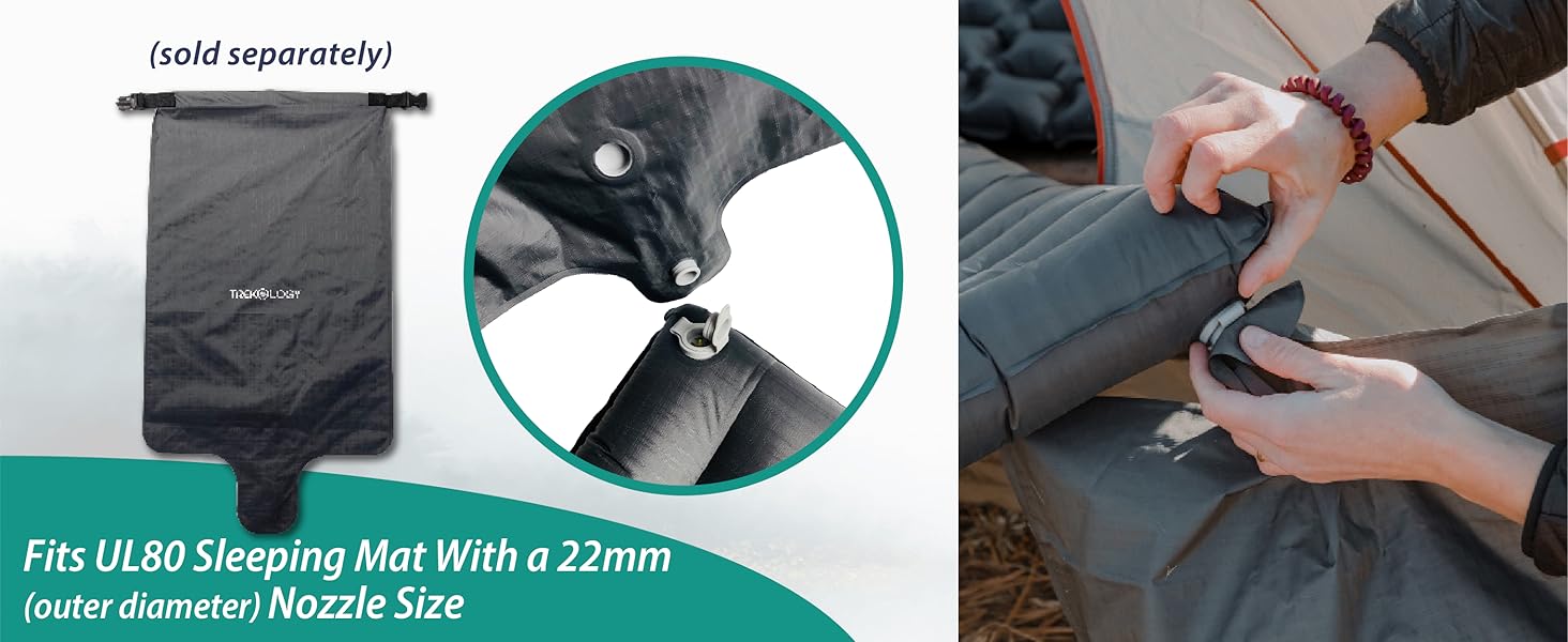 Надувна ізомат TREKOLOGY UL80 - легка туристична ізомат для кемпінгу, сірий, 190 см