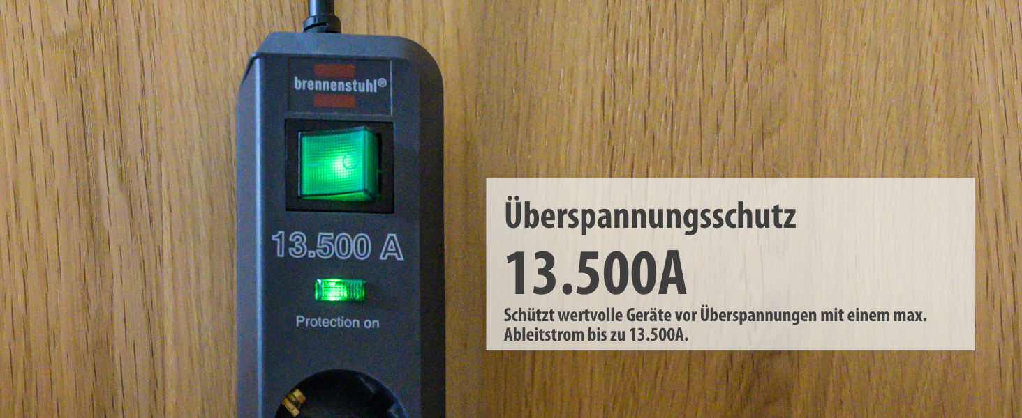 Мережевий фільтр Brennenstuhl Eco-Line на 6 розеток з захистом від перенапруги, вимикачем та кабелем 1.5м, антрацит