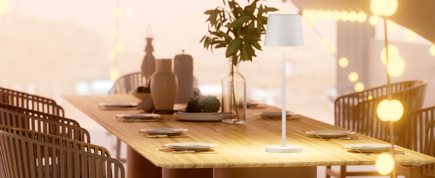 LED-лампа Qsky настільна бездротова диммерна акумуляторна, перезарядна тепле світло 3000K+RGB, алюміній, вологостійка для ресторану, спальні, бару, IP54 (срібна 2 шт.) (біла 2 шт.)